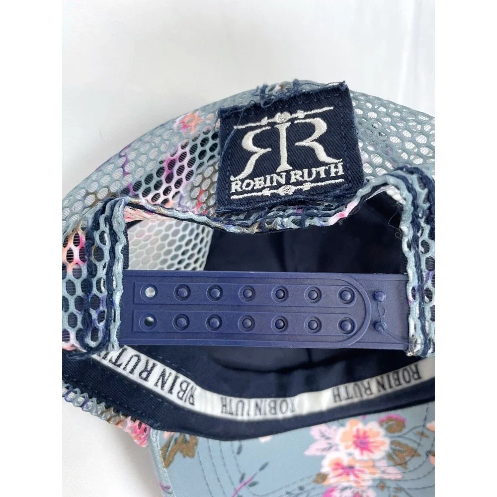 Miami Beach Robin Ruth Blue Floral‎ Hat Embroidery Snapback